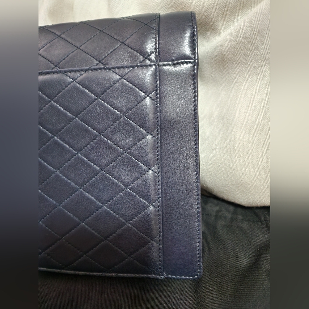 Saint Laurent Dark Navy Gaby Envelope Satchel Quilted Lambskin Leather - Picture 13 of 15